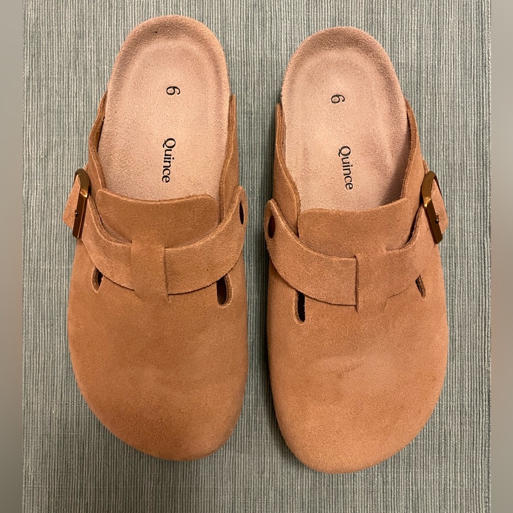 NWOT Quince Tan Suede Mules - Picture 5 of 11